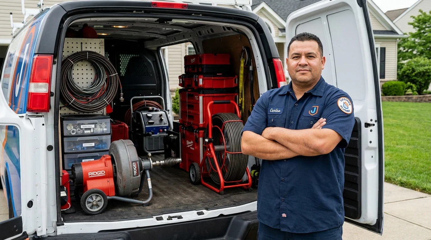 Professional drain cleaning equipment and Johns Plumbing LLC plumber in Rancho Cucamonga