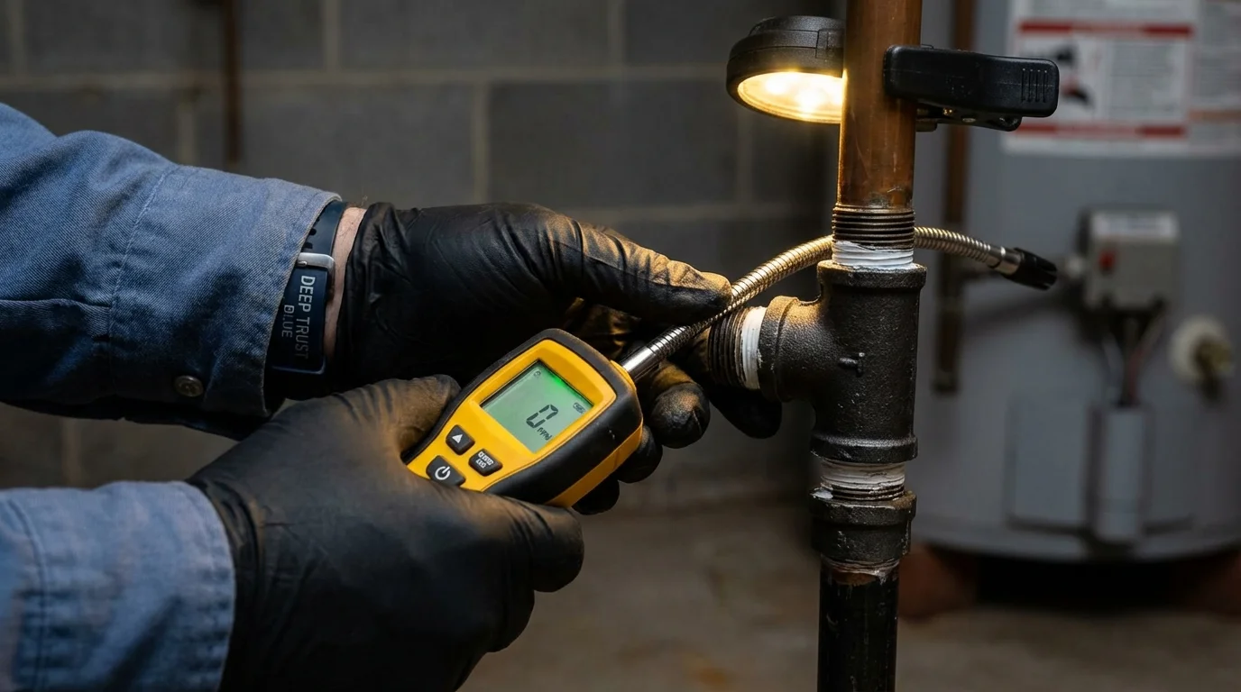 Gas leak detection with electronic sniffer by Johns Plumbing LLC in Rancho Cucamonga